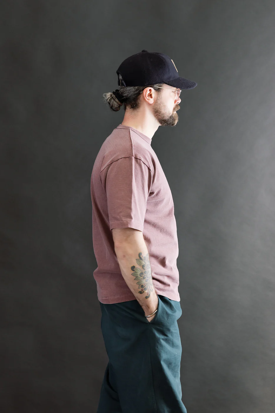 9.5oz "Stand Wheel" Pigment Dyed Heavyweight Tee - Bordeaux - Image 12