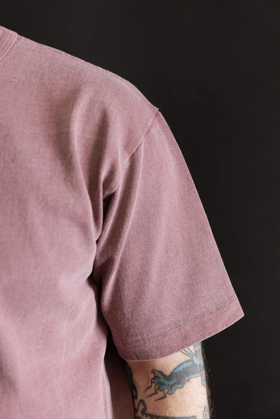 9.5oz "Stand Wheel" Pigment Dyed Heavyweight Tee - Bordeaux - Image 16