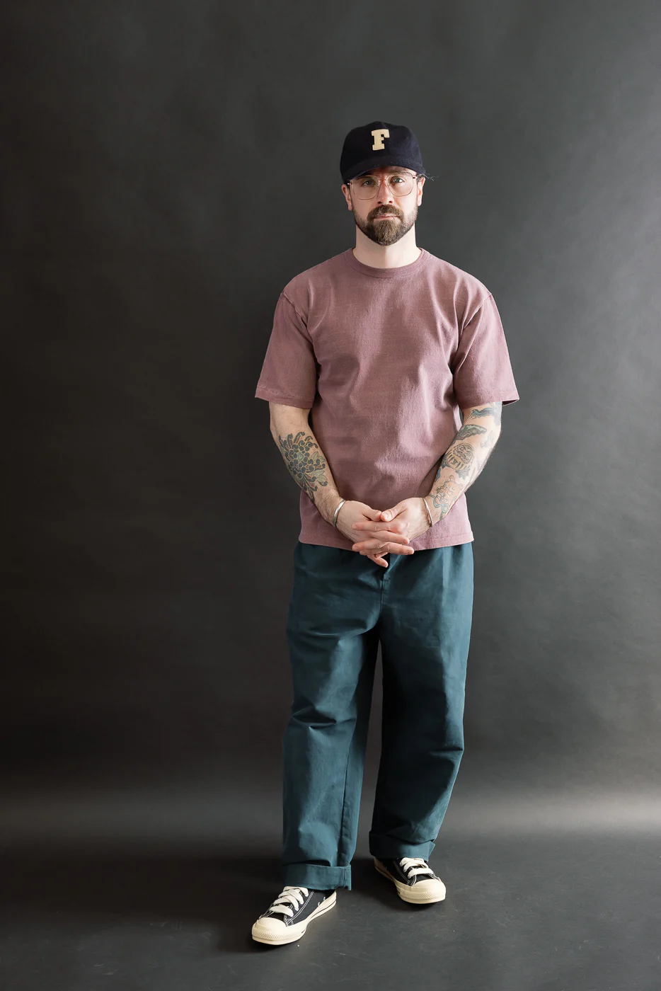 9.5oz "Stand Wheel" Pigment Dyed Heavyweight Tee - Bordeaux - Image 5