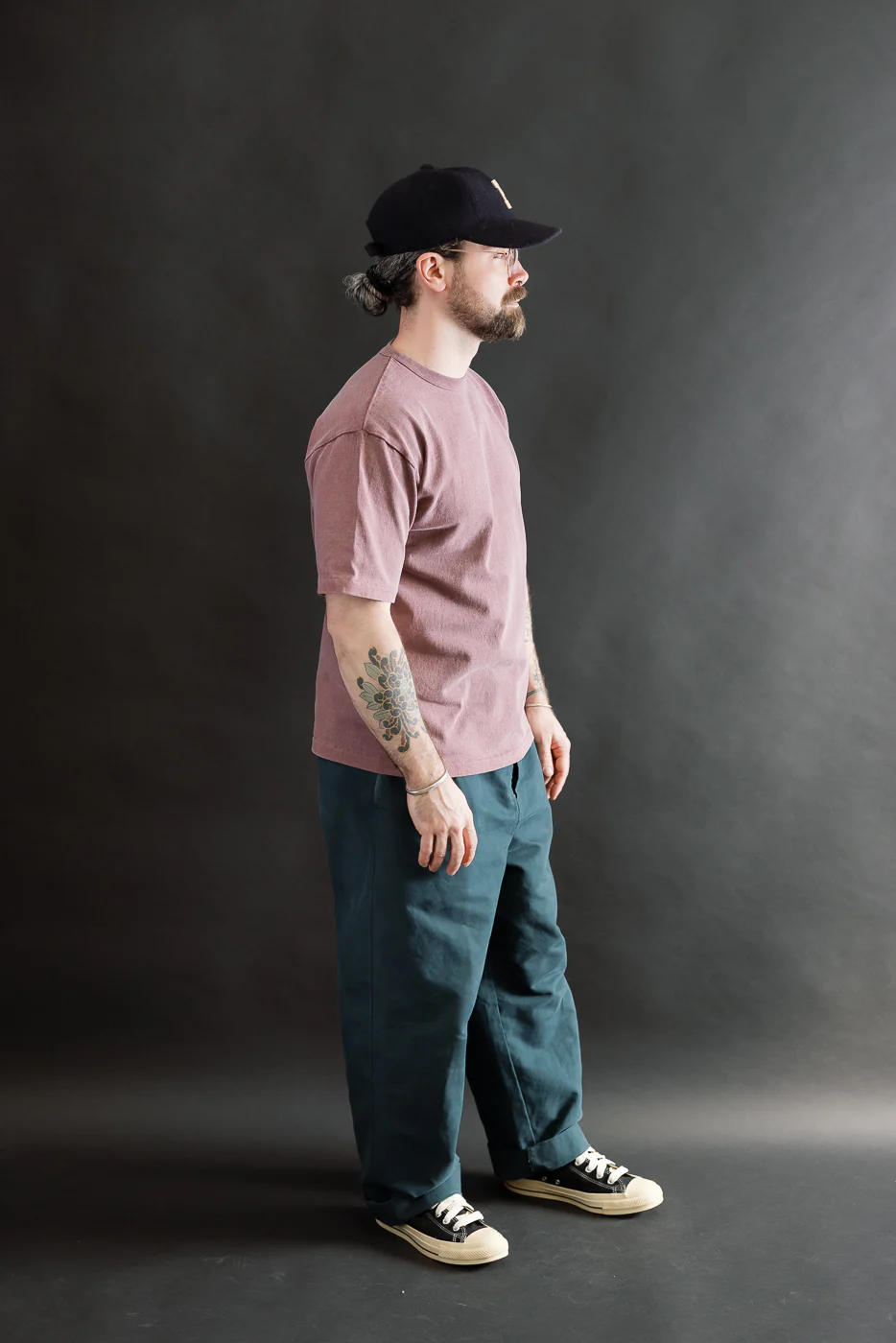 9.5oz "Stand Wheel" Pigment Dyed Heavyweight Tee - Bordeaux - Image 6