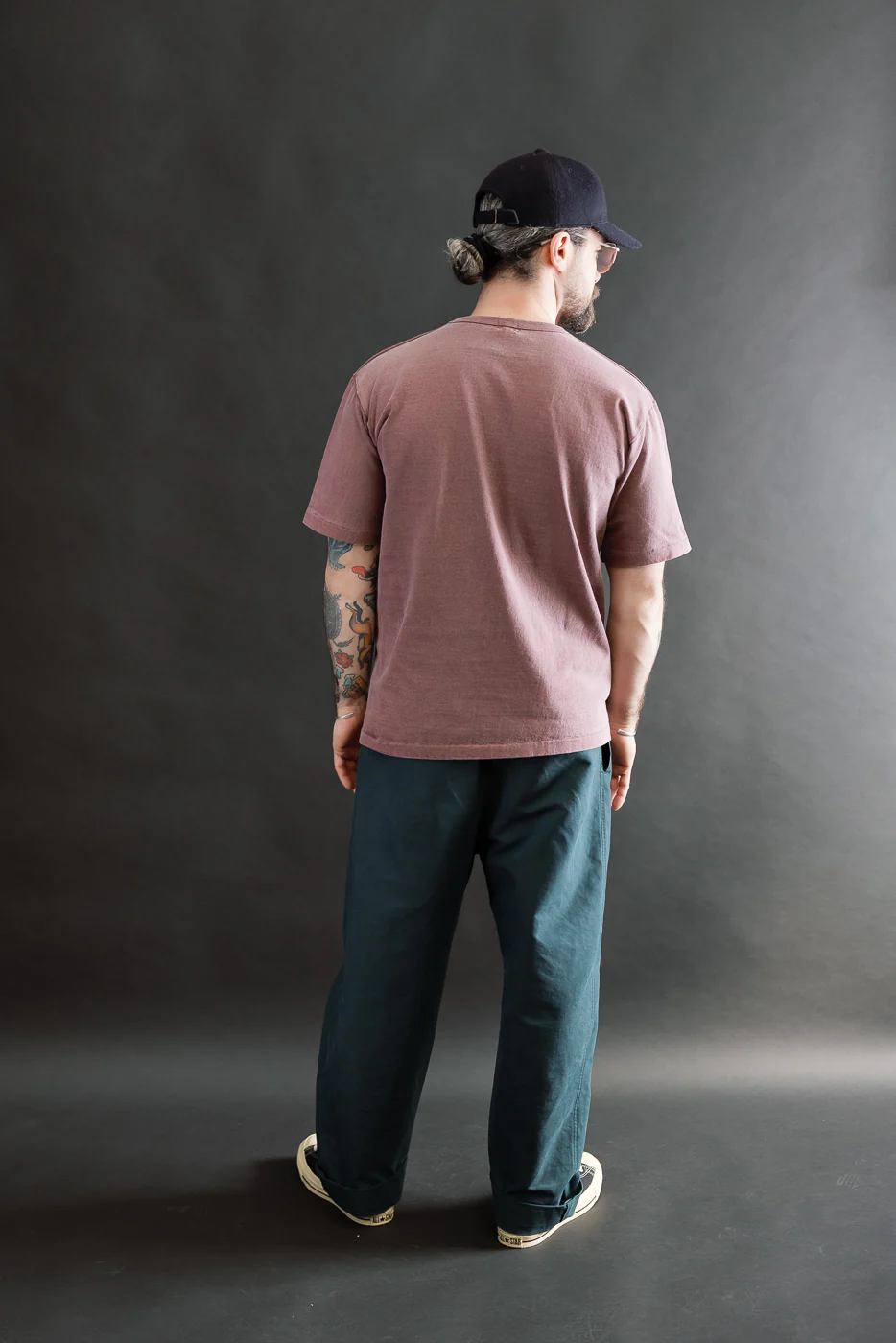 9.5oz "Stand Wheel" Pigment Dyed Heavyweight Tee - Bordeaux - Image 7