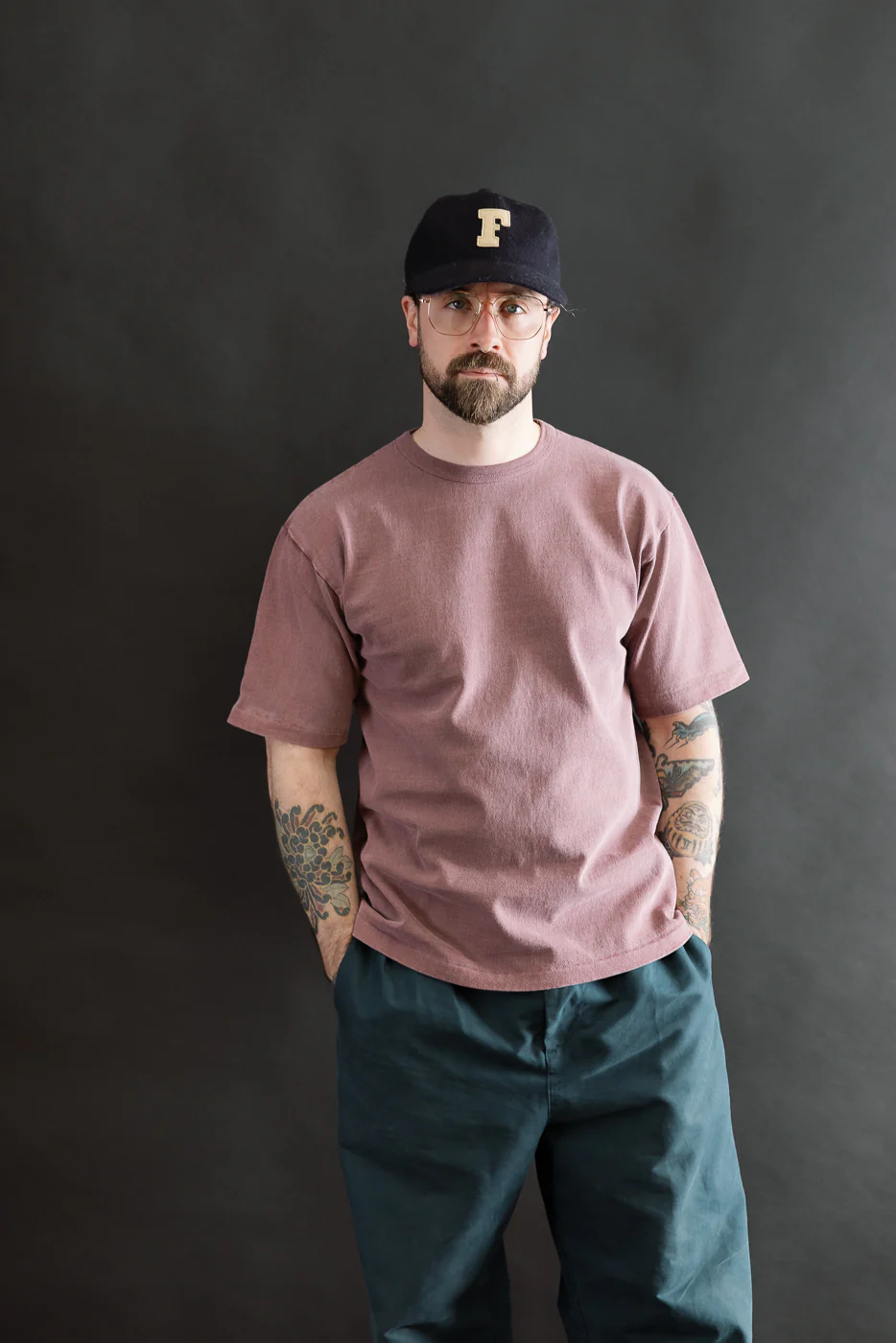 9.5oz "Stand Wheel" Pigment Dyed Heavyweight Tee - Bordeaux - Image 8