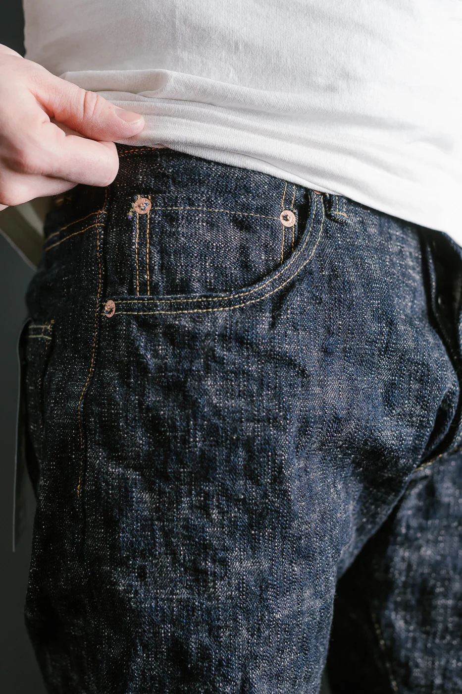 902-KA - 17oz "Kasuri" Slub Selvedge Denim - High Tapered - Image 19