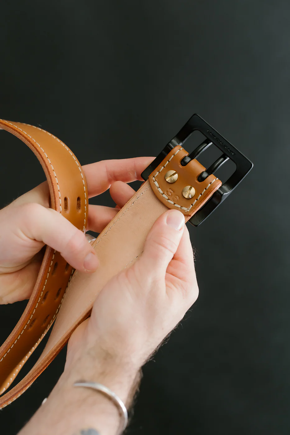A107HSII - Extra Thick Bridle Leather Belt - Natural - Image 7