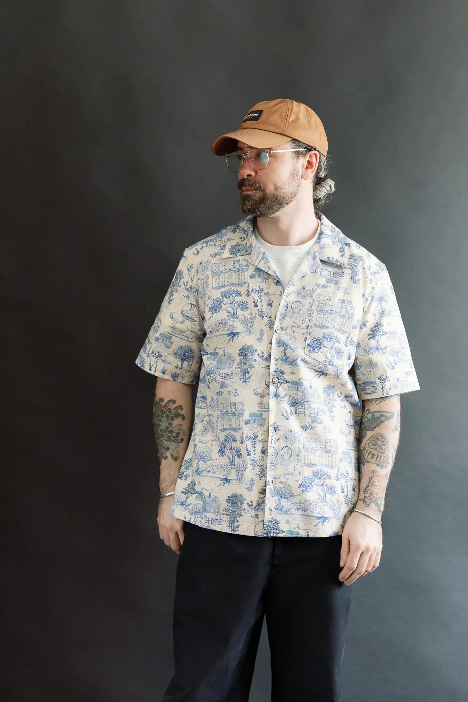 Aloha Shirt - Linen Cats - Blue - Image 10
