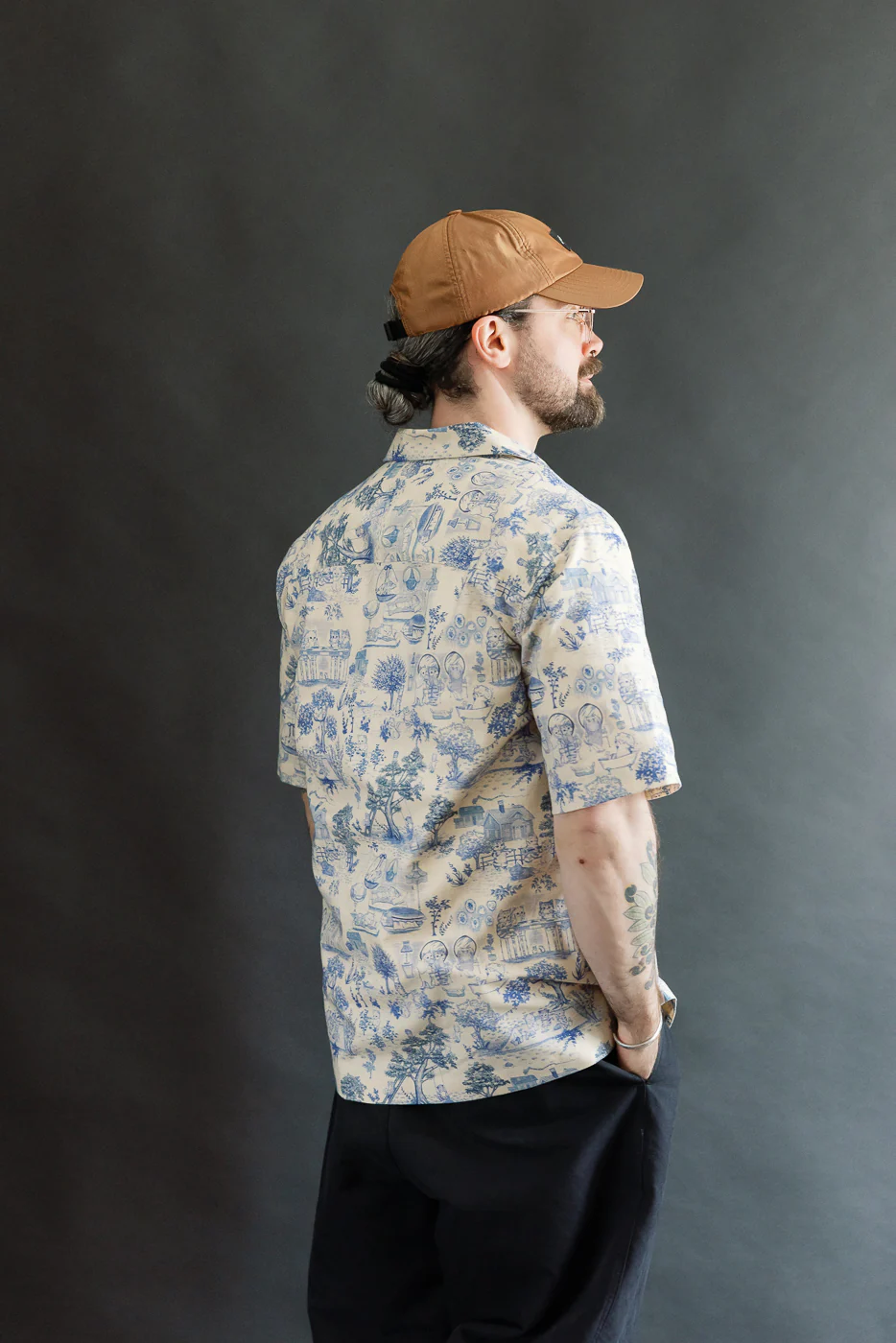 Aloha Shirt - Linen Cats - Blue - Image 12