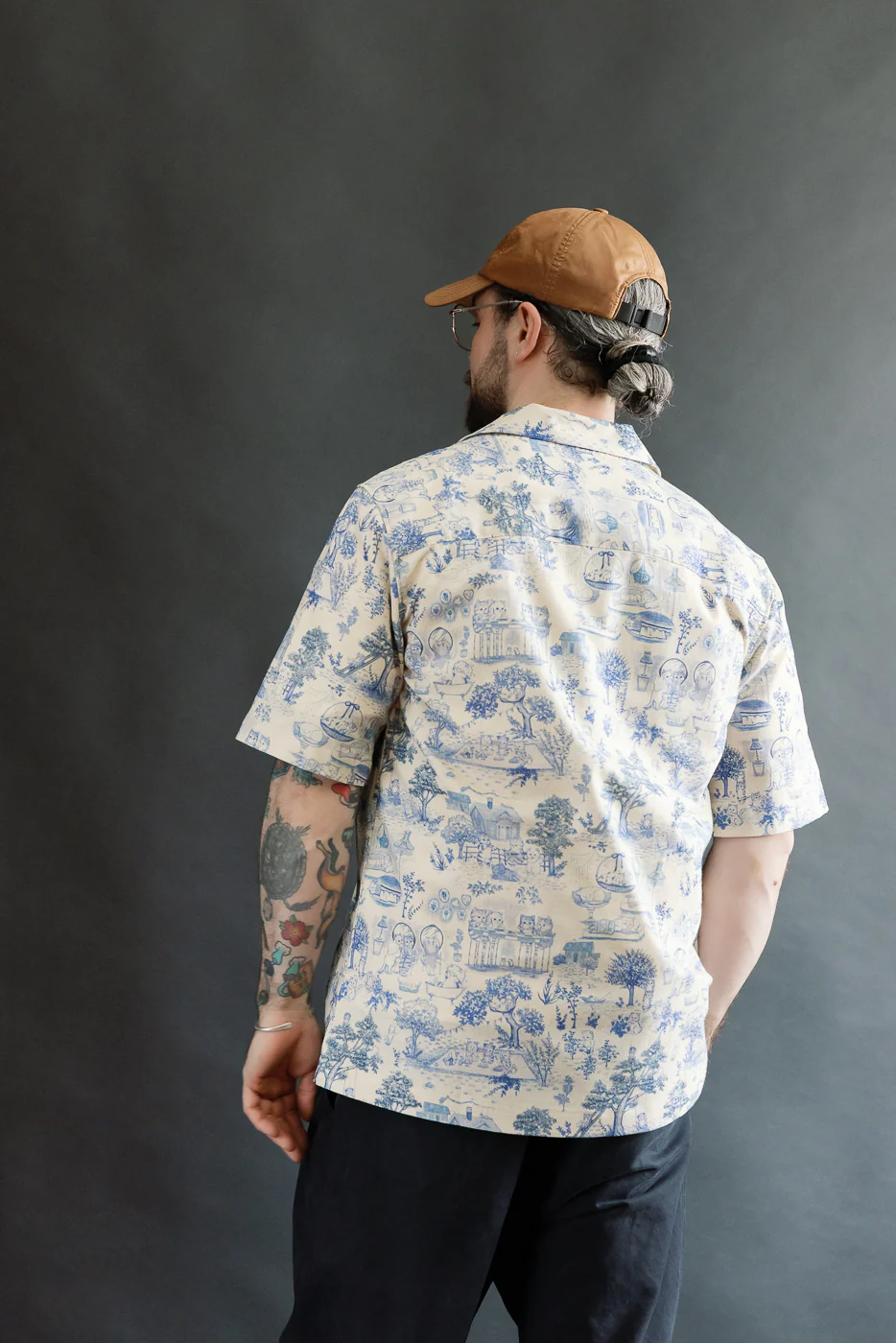 Aloha Shirt - Linen Cats - Blue - Image 13