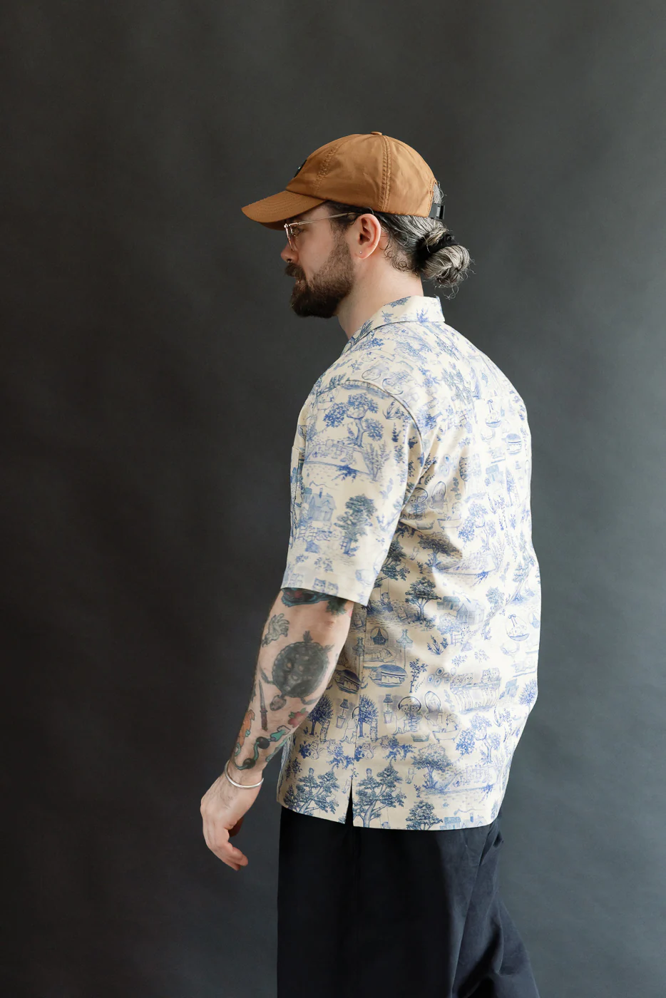 Aloha Shirt - Linen Cats - Blue - Image 14