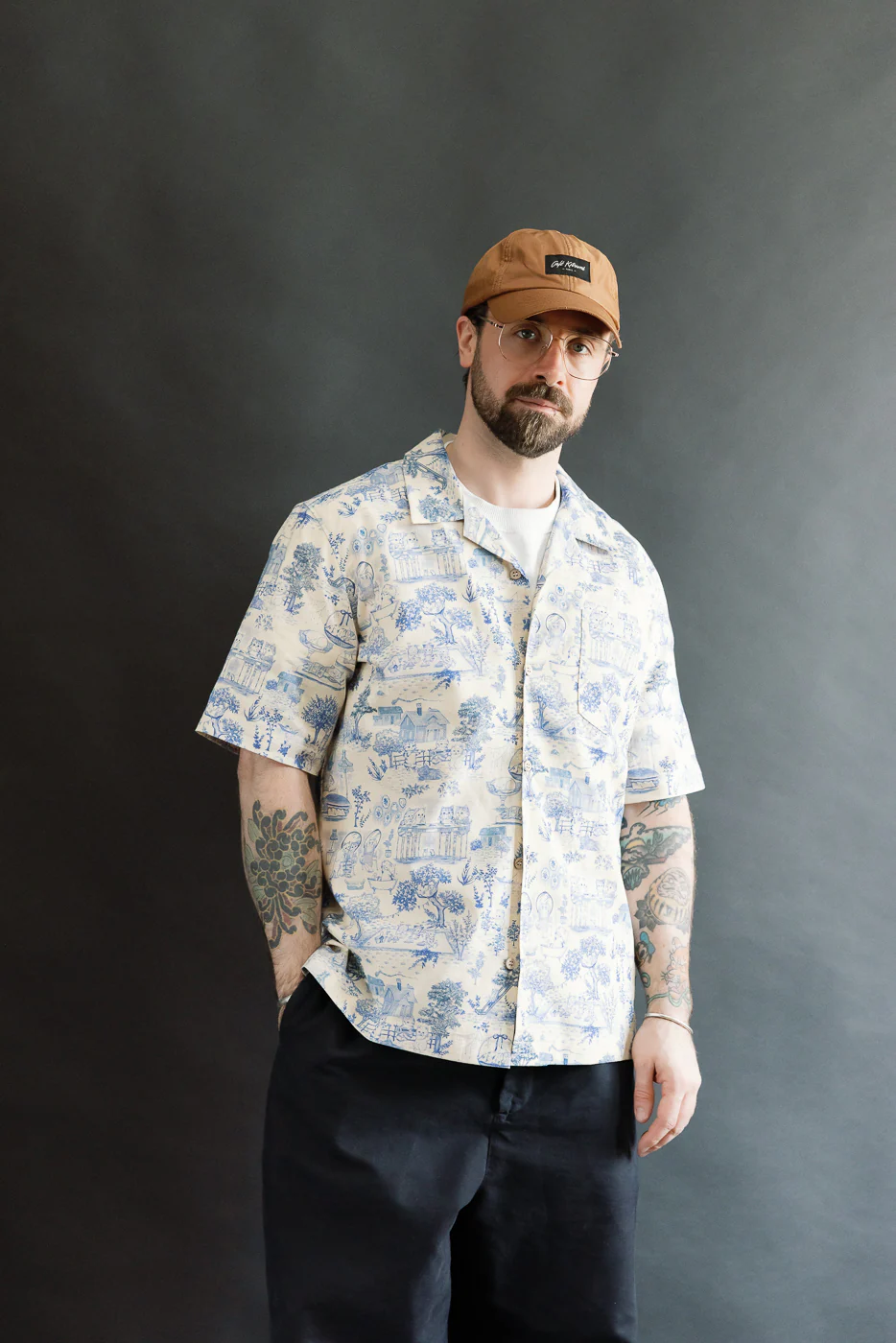 Aloha Shirt - Linen Cats - Blue - Image 16