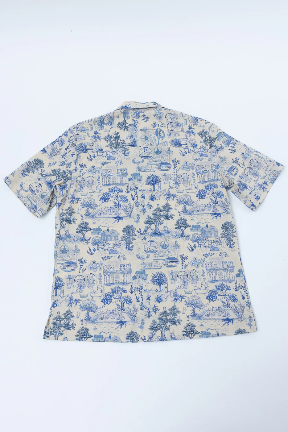 Aloha Shirt - Linen Cats - Blue - Image 5