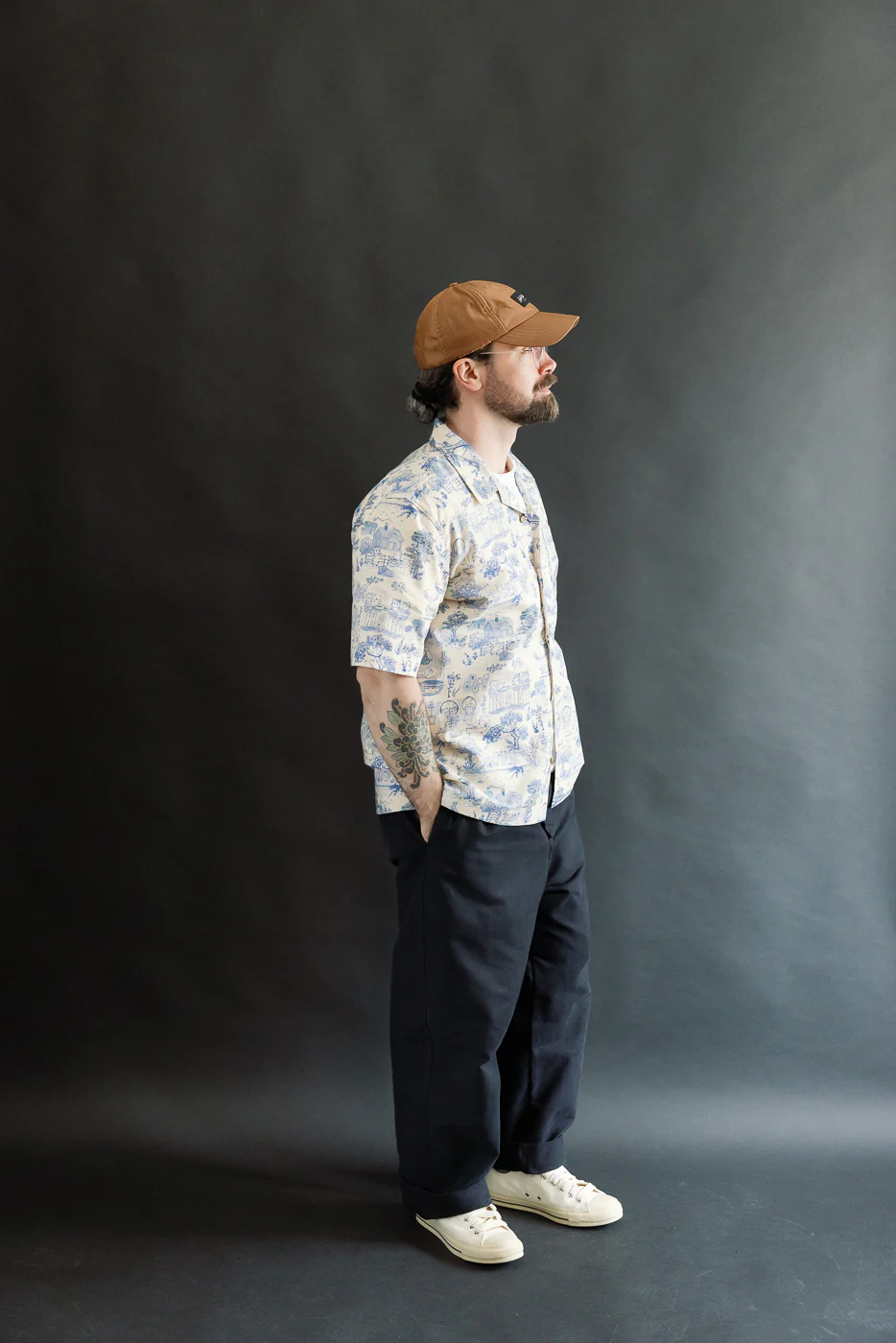 Aloha Shirt - Linen Cats - Blue - Image 7