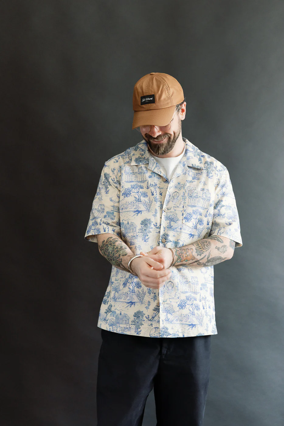 Aloha Shirt - Linen Cats - Blue - Image 9