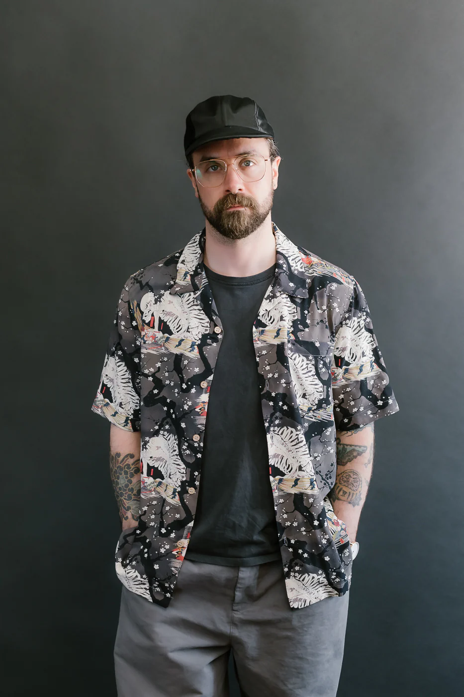 Aloha Shirt - Skeletons - Dark Grey - Image 10