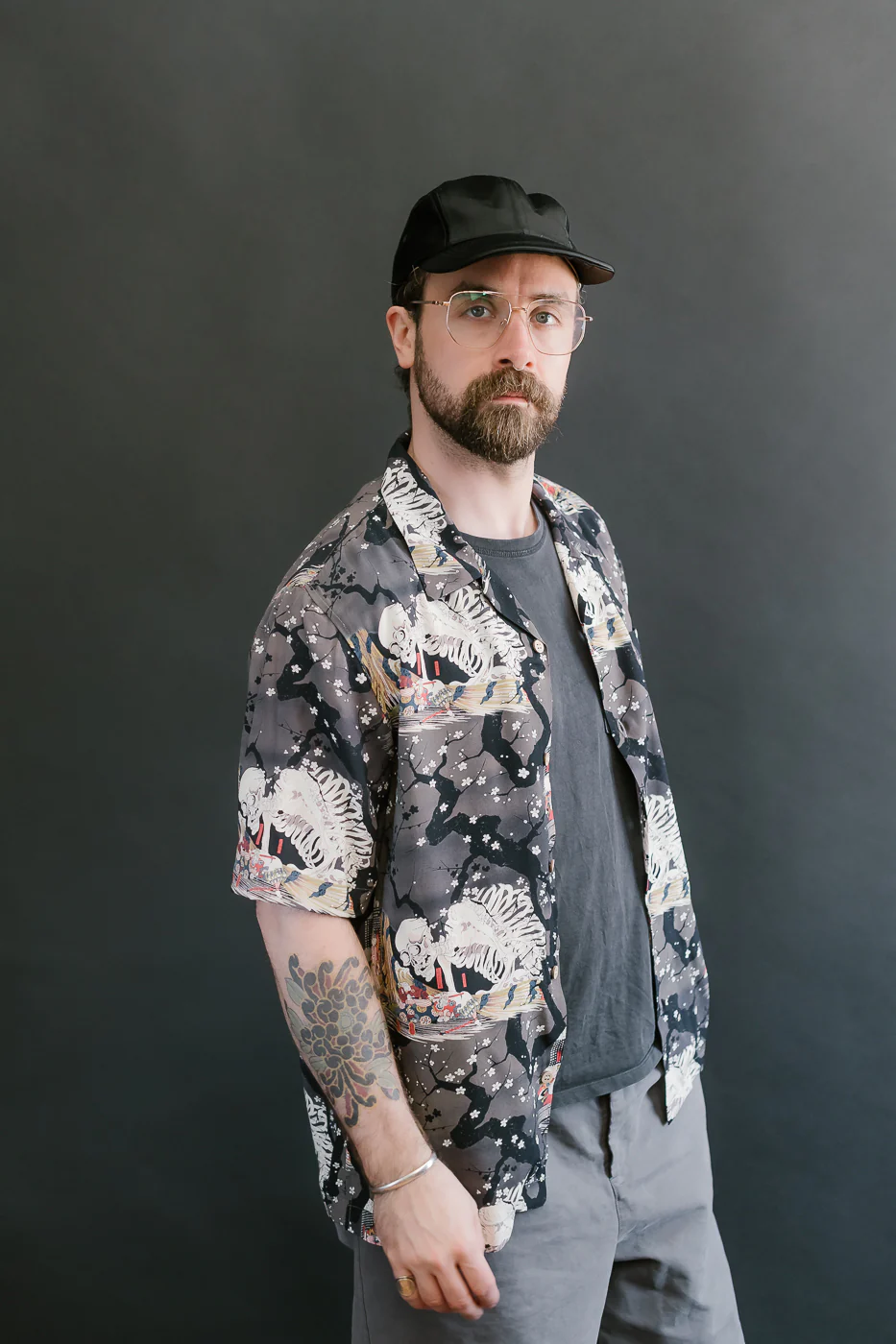 Aloha Shirt - Skeletons - Dark Grey - Image 11