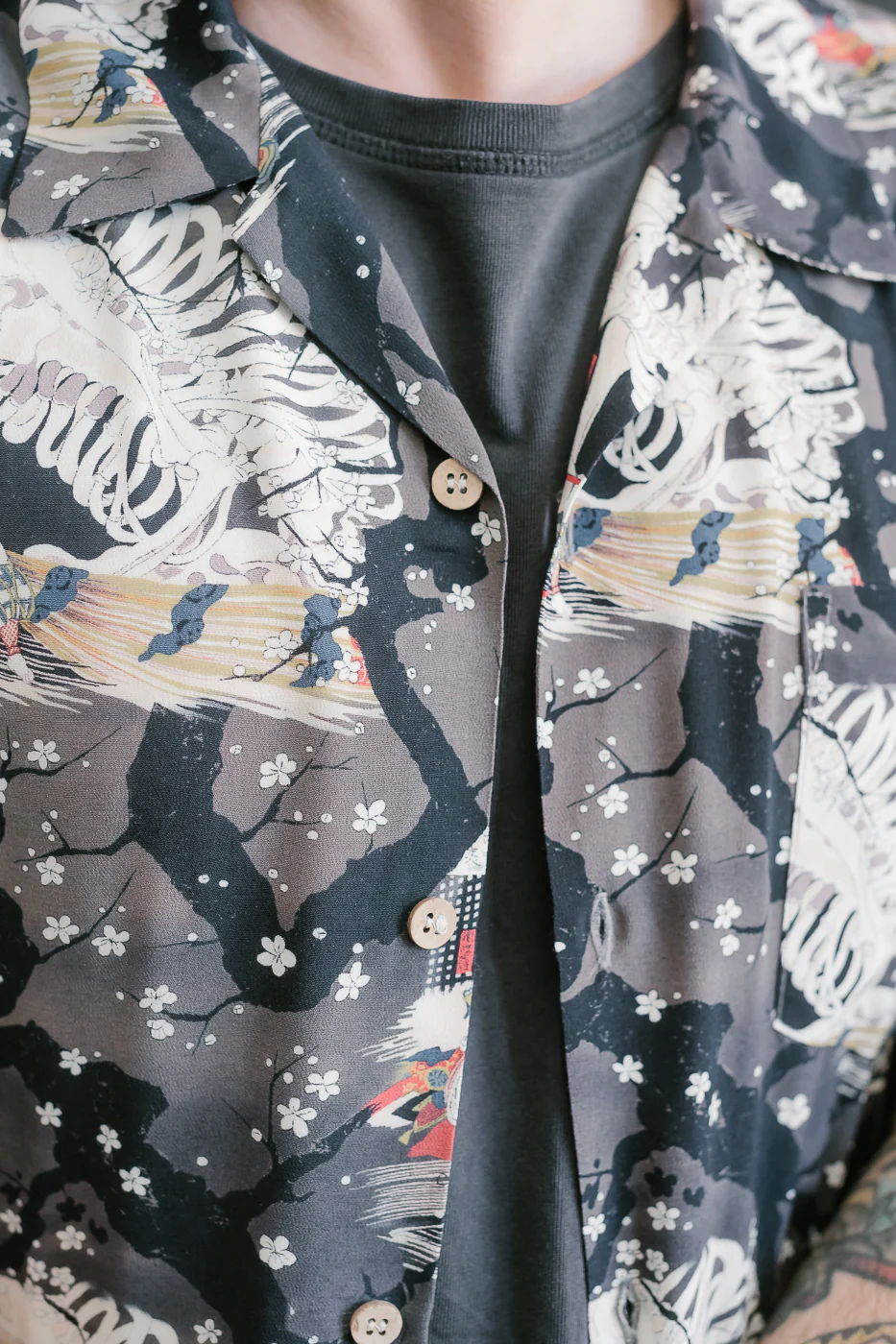 Aloha Shirt - Skeletons - Dark Grey - Image 18