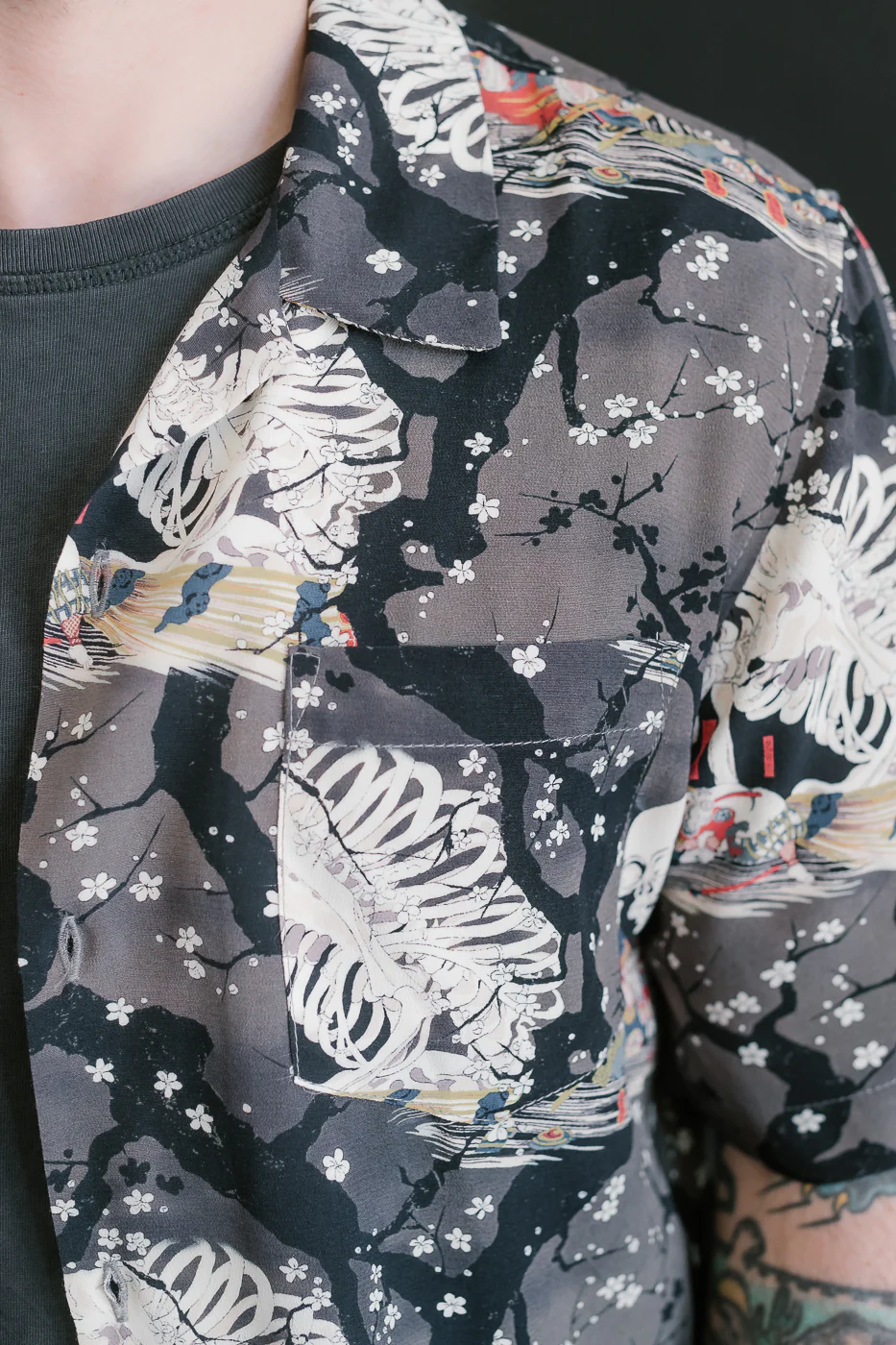 Aloha Shirt - Skeletons - Dark Grey - Image 19