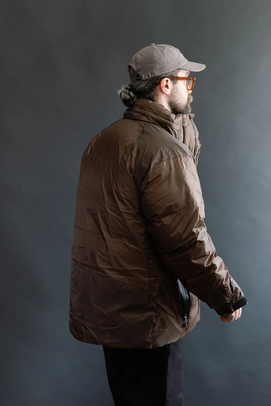 Aurora Light Down Stand Collar Jacket Mikami - Brown - Image 11
