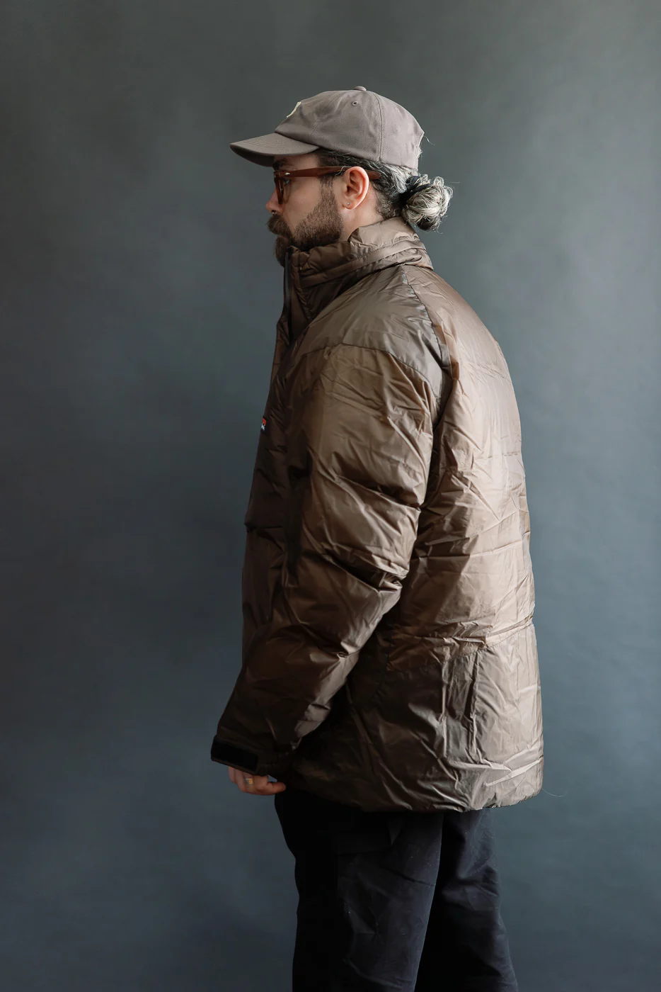 Aurora Light Down Stand Collar Jacket Mikami - Brown - Image 13