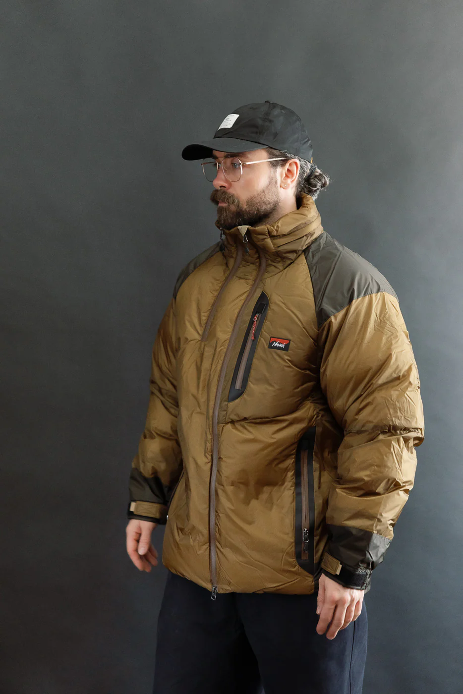 Aurora Light Down Stand Collar Jacket Mikami - Coyote - Image 11