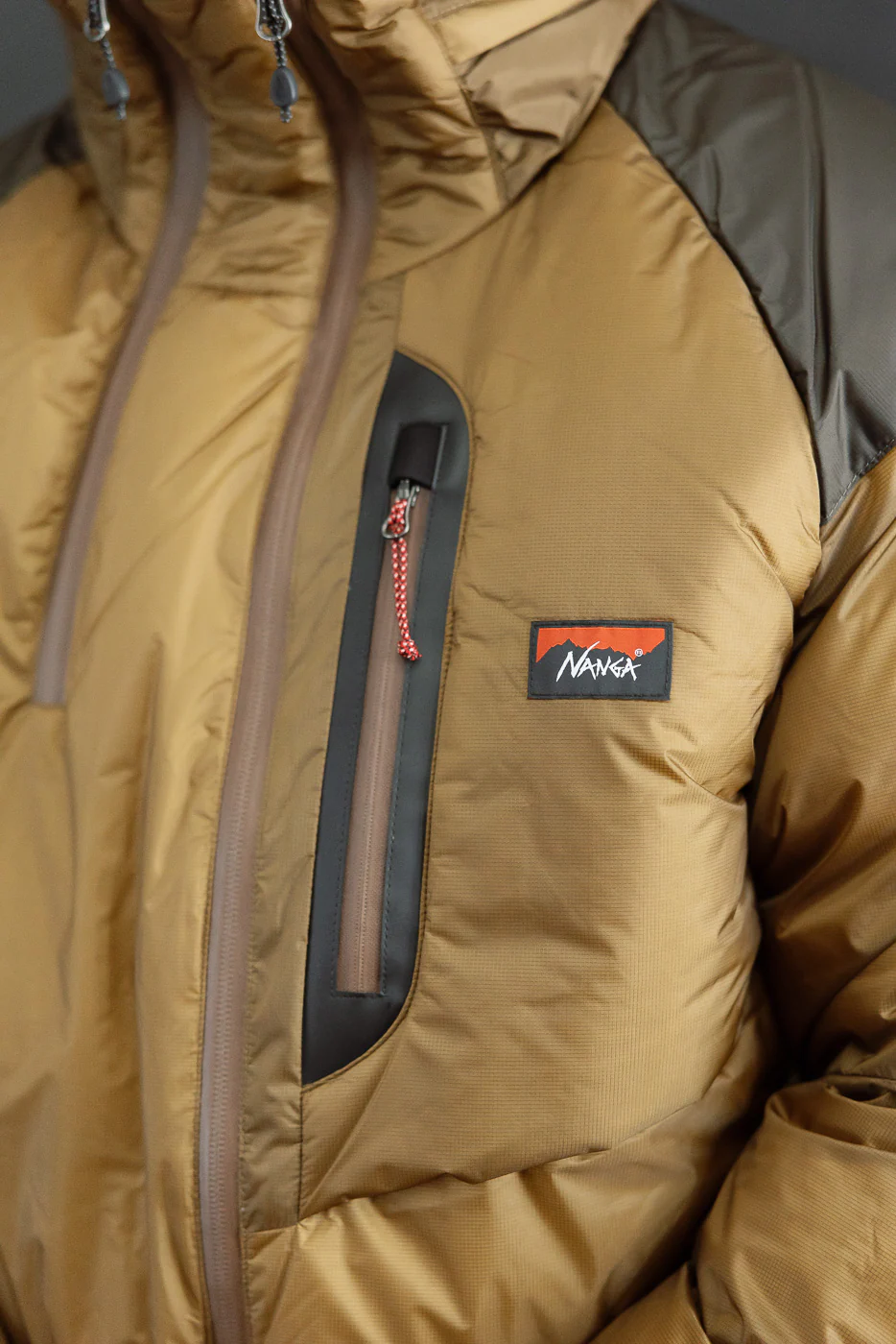 Aurora Light Down Stand Collar Jacket Mikami - Coyote - Image 17