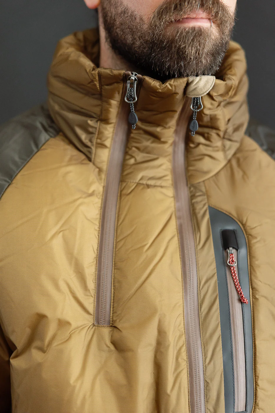 Aurora Light Down Stand Collar Jacket Mikami - Coyote - Image 18