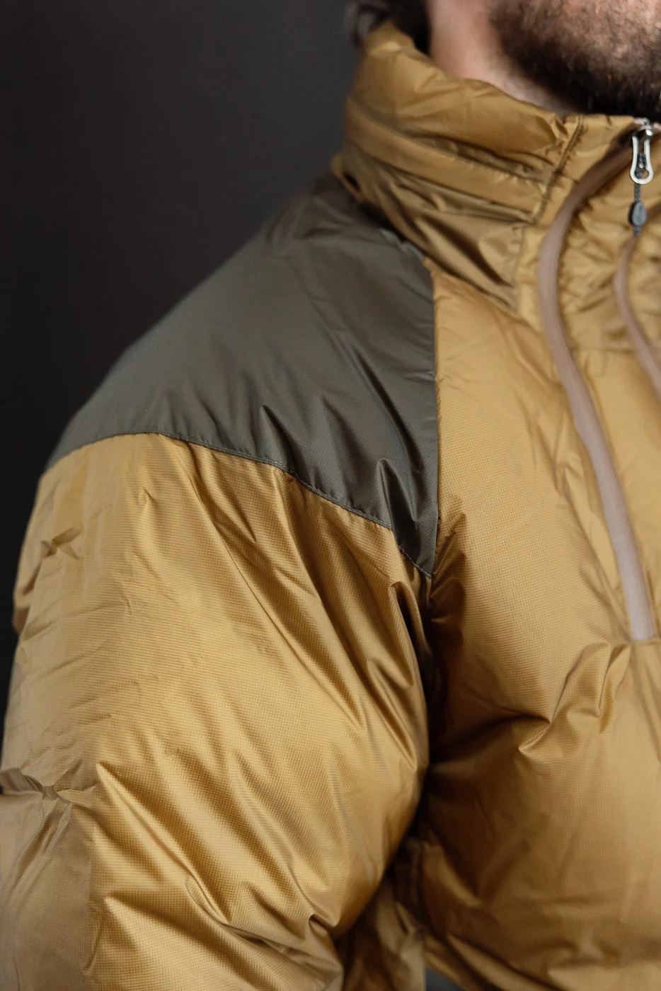 Aurora Light Down Stand Collar Jacket Mikami - Coyote - Image 19