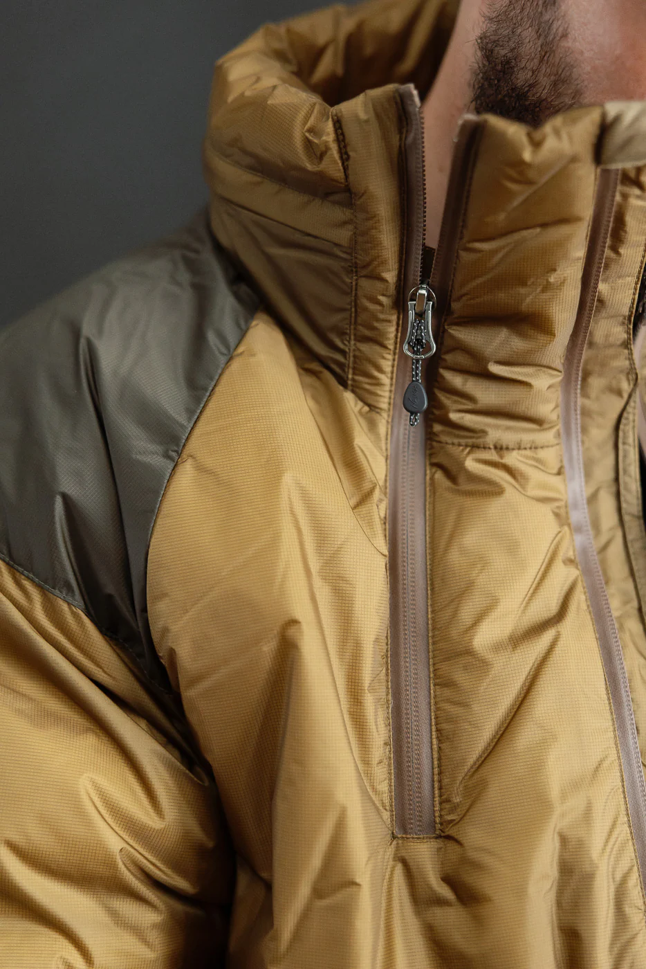 Aurora Light Down Stand Collar Jacket Mikami - Coyote - Image 29