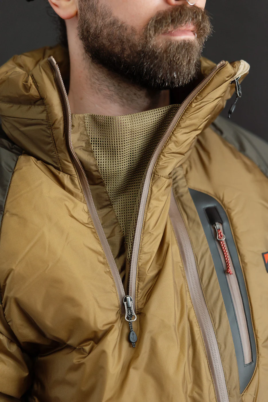 Aurora Light Down Stand Collar Jacket Mikami - Coyote - Image 30