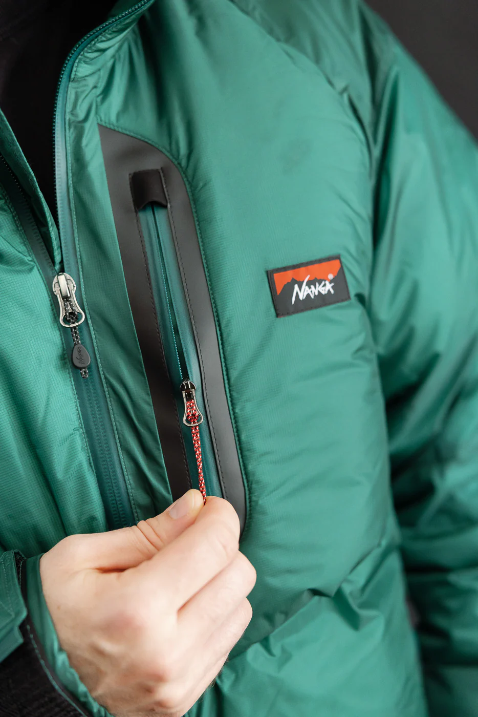 Aurora Light Down Stand Collar Jacket Mikami - Green - Image 22