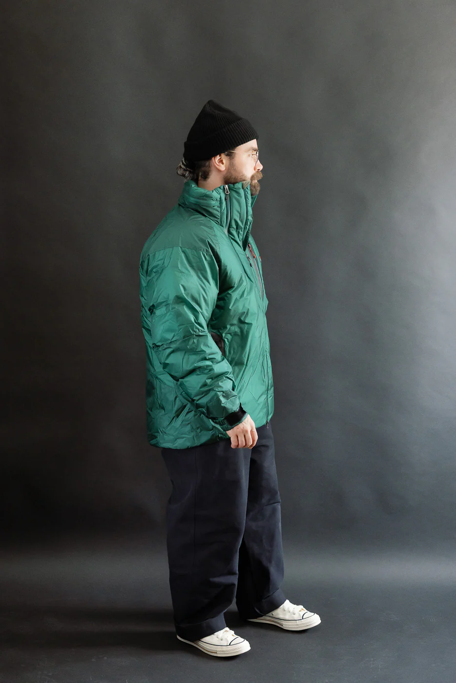 Aurora Light Down Stand Collar Jacket Mikami - Green - Image 9