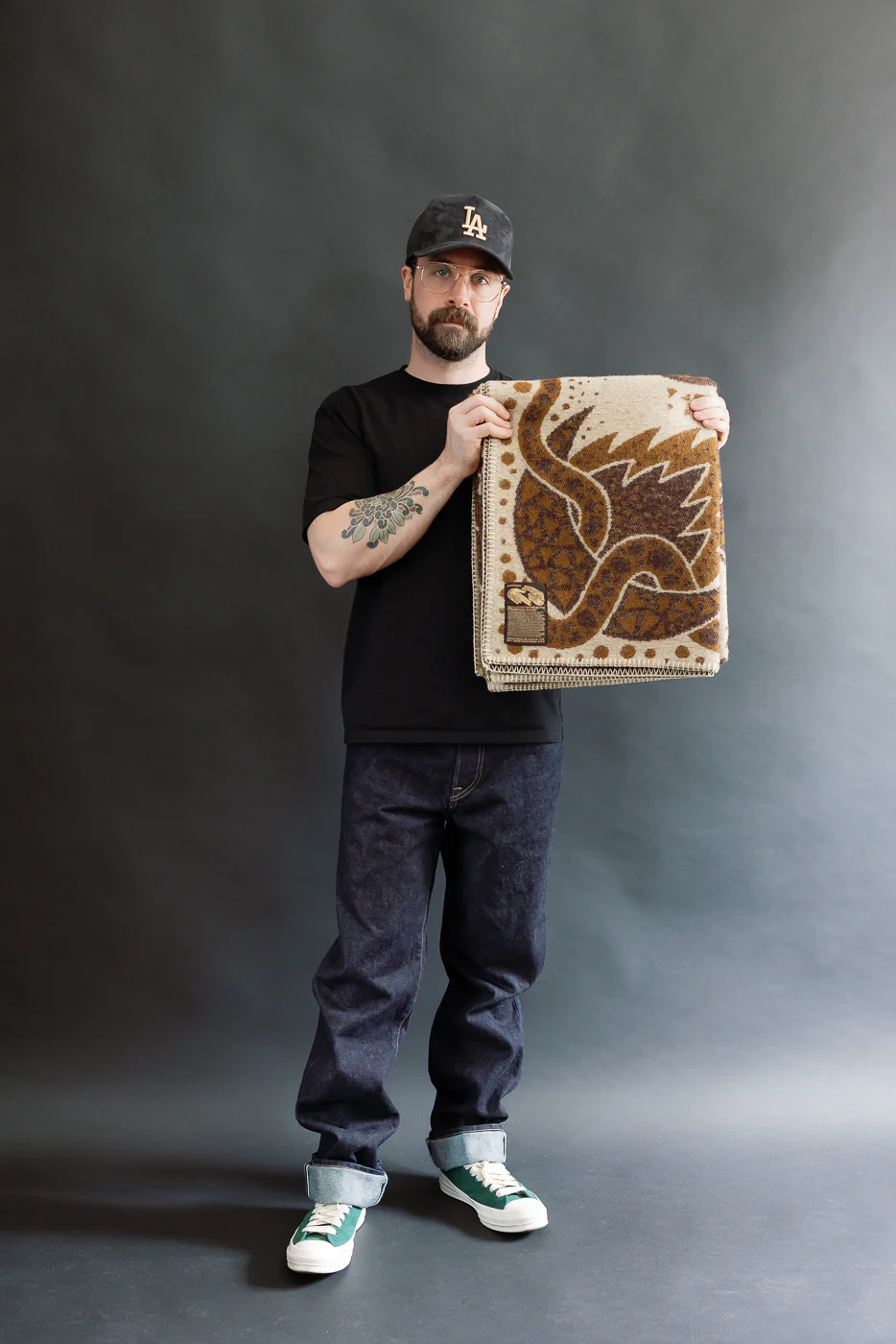 Baphomet Blanket - Dark Brown, Beige - Image 3