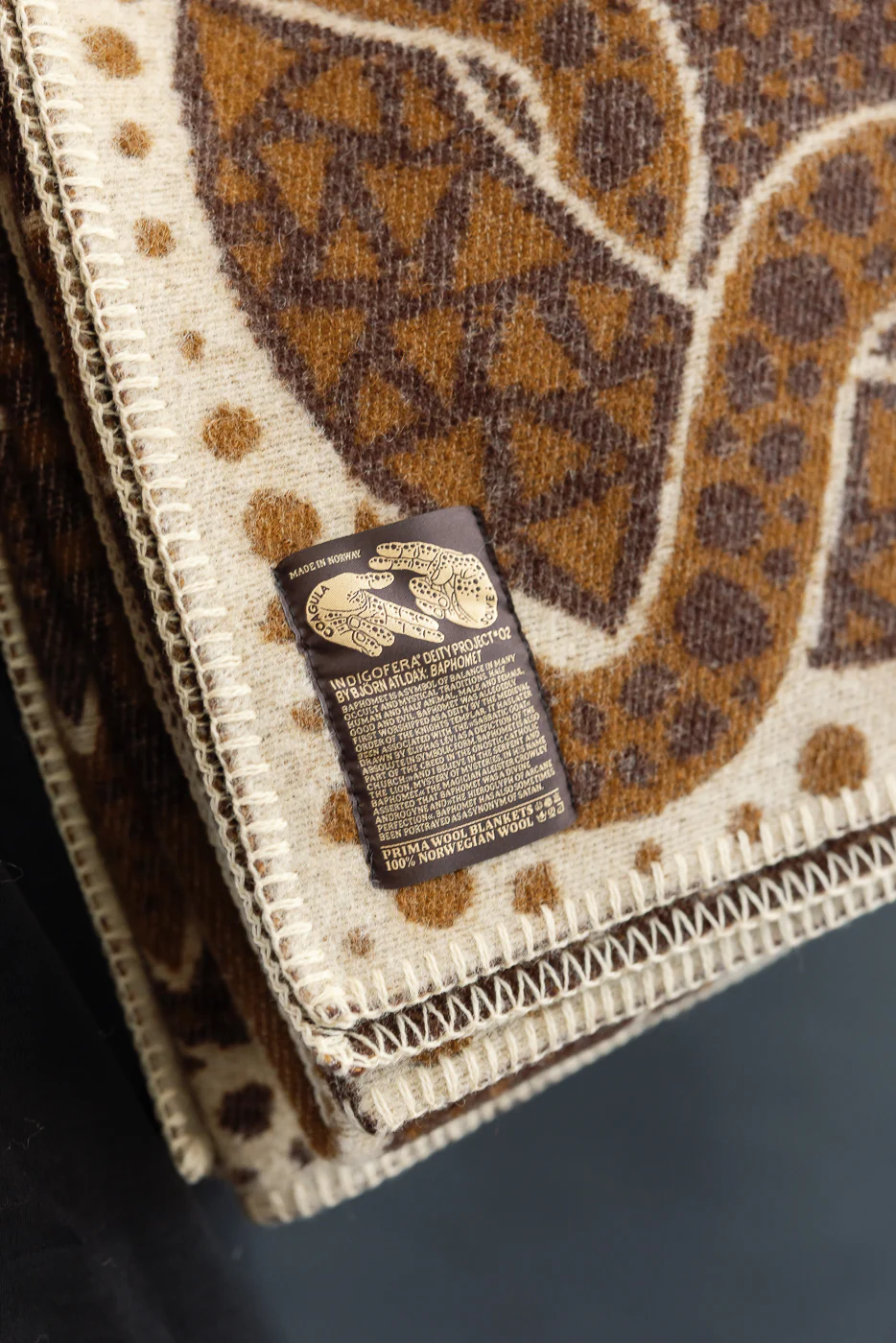 Baphomet Blanket - Dark Brown, Beige - Image 5