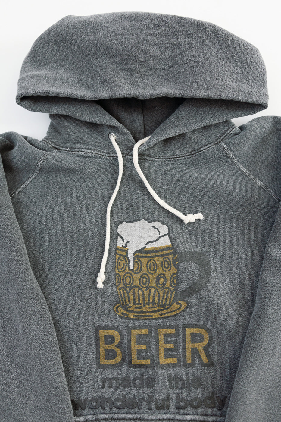 "Beer" Faded Print Sweat Hoodie - PD Sumikuro - Image 2