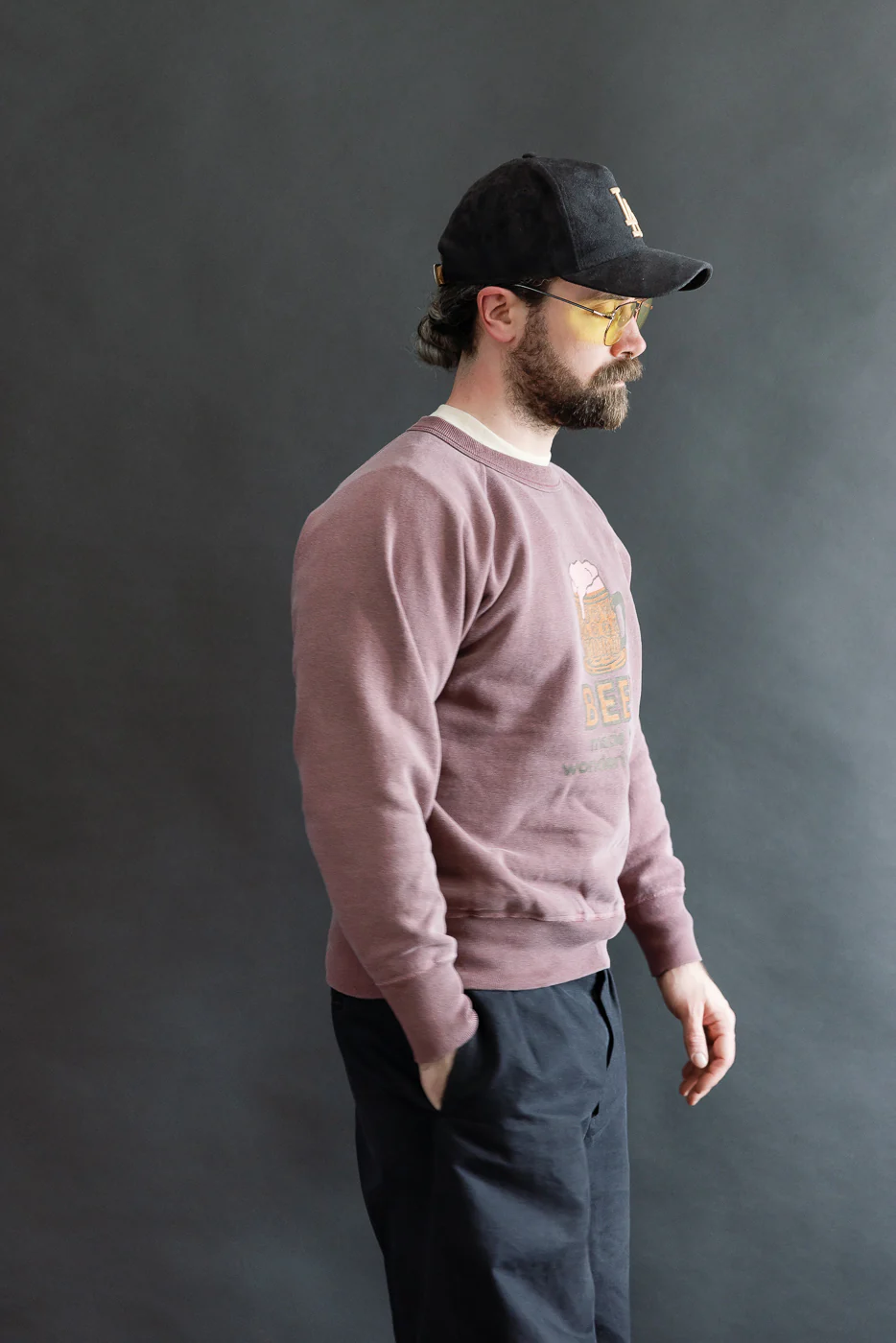 "Beer" Faded Print Sweatshirt - PD Bordeaux - Image 13