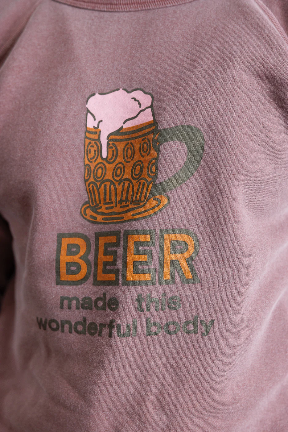 "Beer" Faded Print Sweatshirt - PD Bordeaux - Image 17