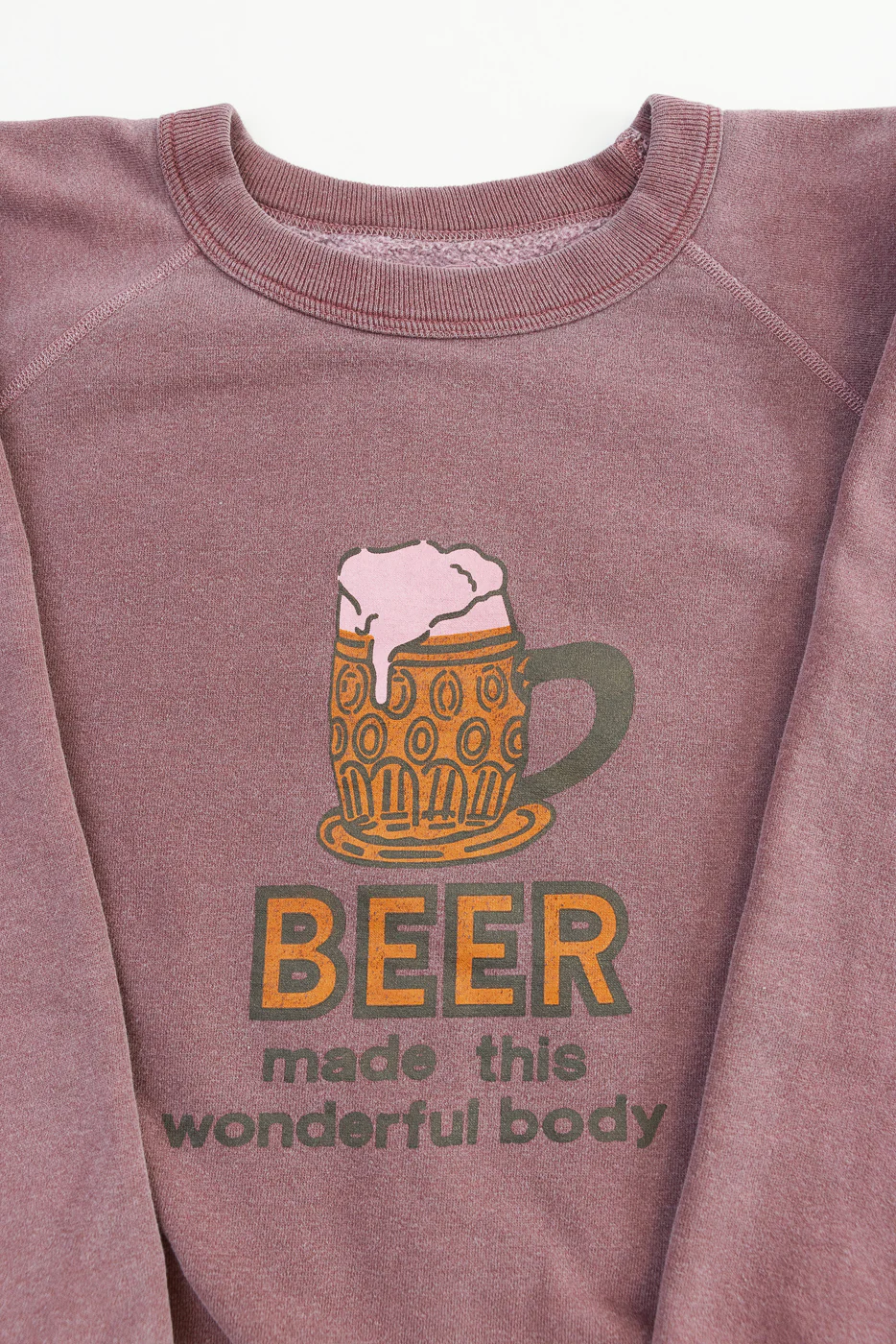 "Beer" Faded Print Sweatshirt - PD Bordeaux - Image 2