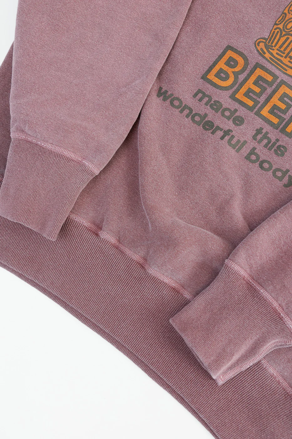 "Beer" Faded Print Sweatshirt - PD Bordeaux - Image 3