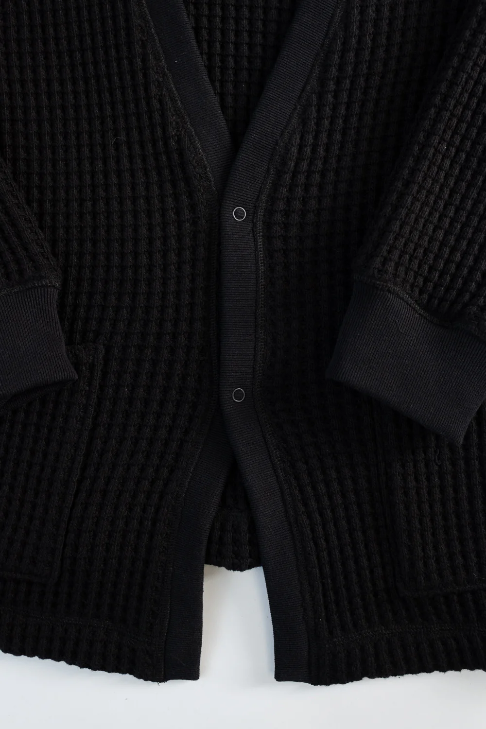 Big Waffle Cardigan - 07 Black - Image 3