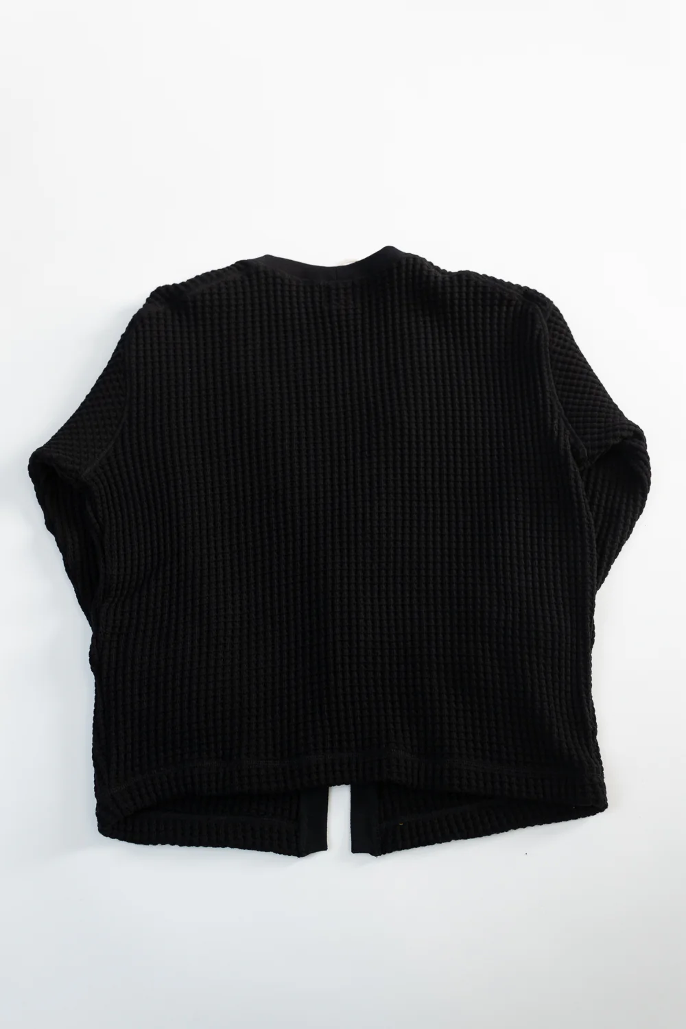 Big Waffle Cardigan - 07 Black - Image 4