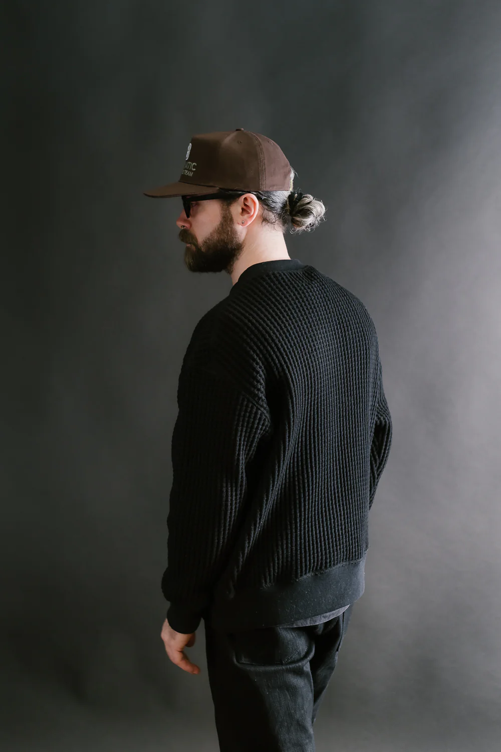 Big Waffle Crew Neck - 07 Black - Image 10
