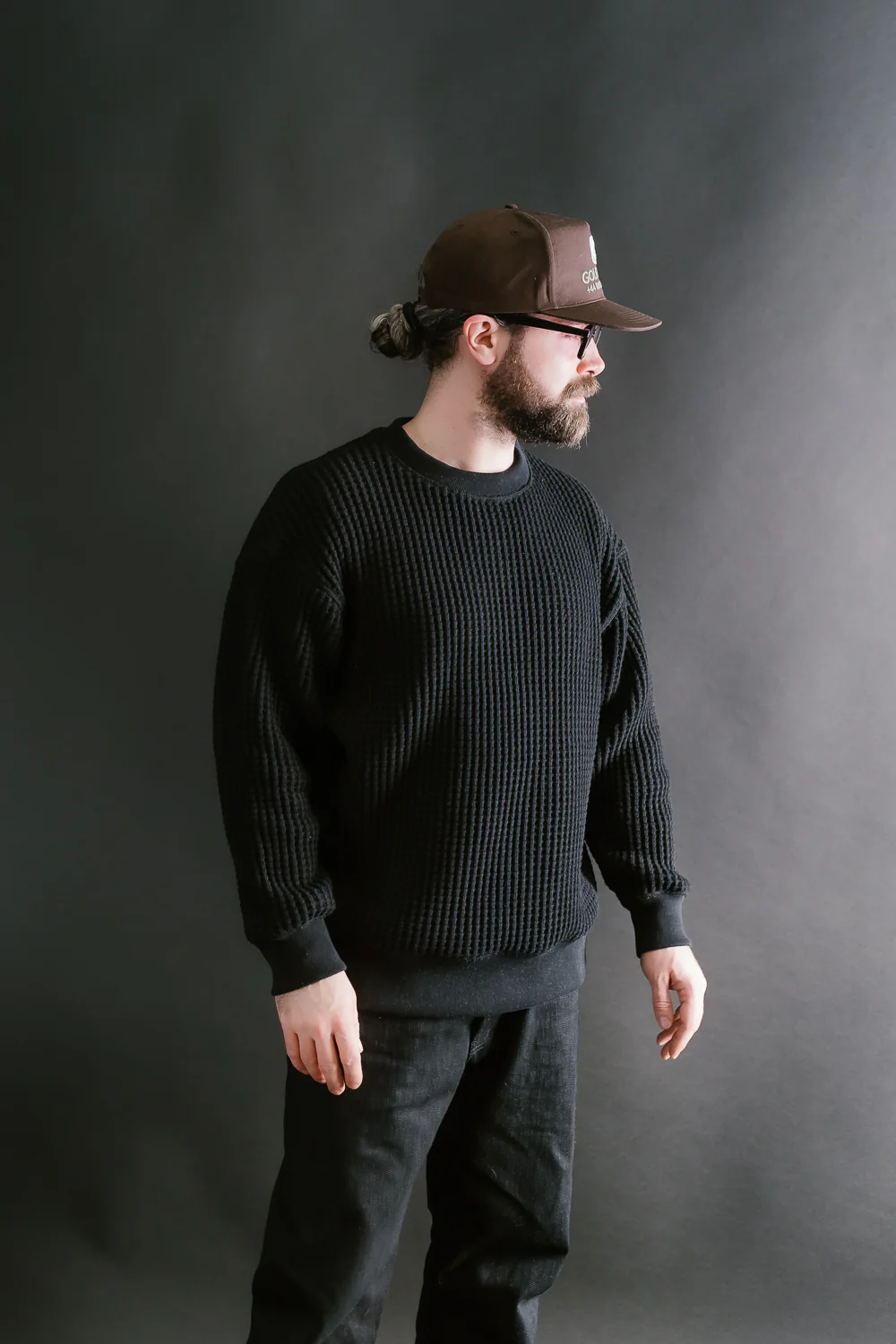 Big Waffle Crew Neck - 07 Black - Image 13