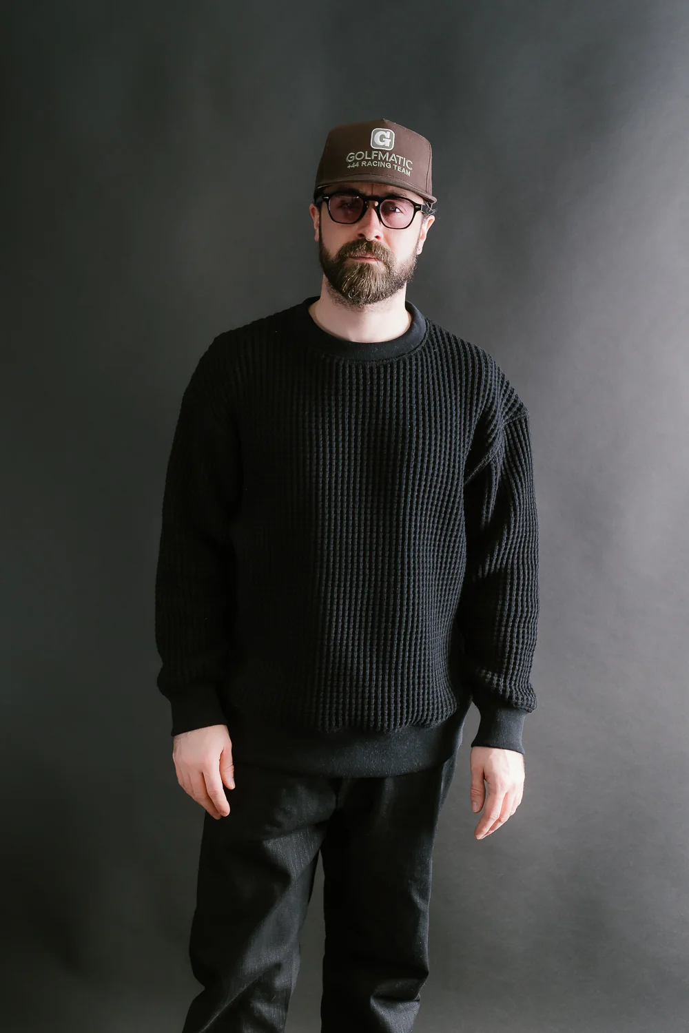 Big Waffle Crew Neck - 07 Black - Image 14