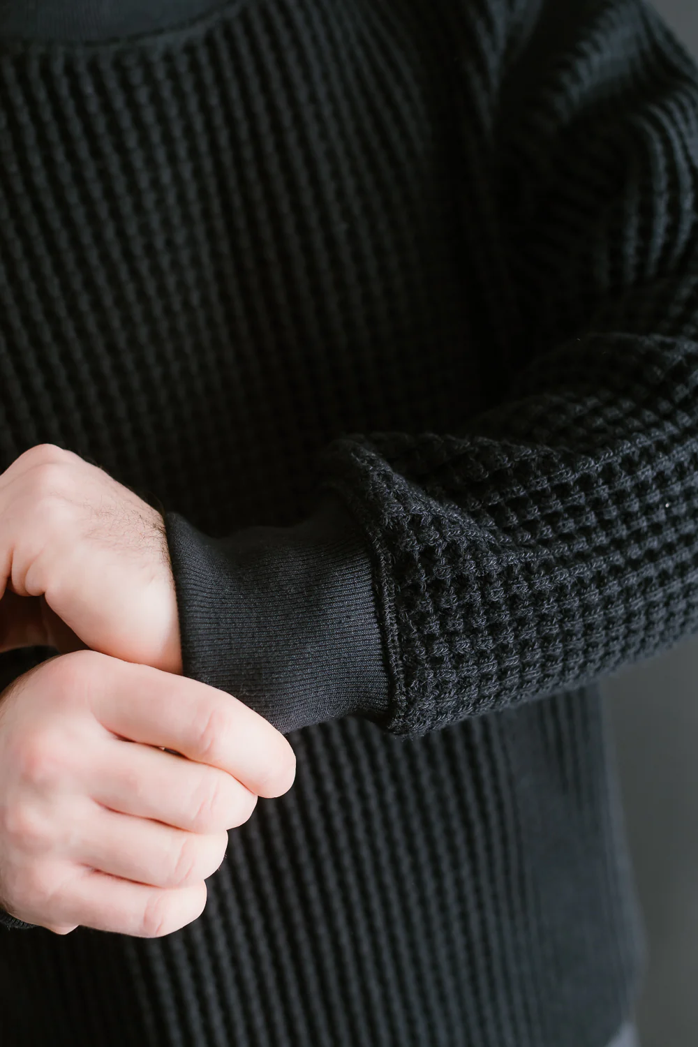 Big Waffle Crew Neck - 07 Black - Image 17