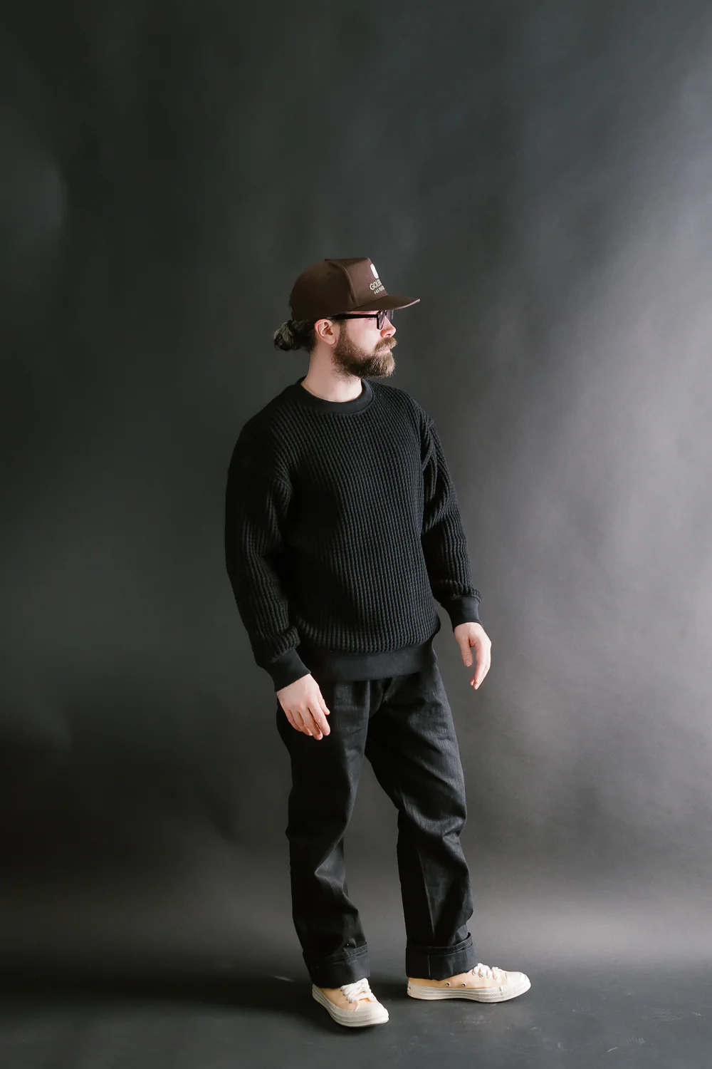 Big Waffle Crew Neck - 07 Black - Image 6
