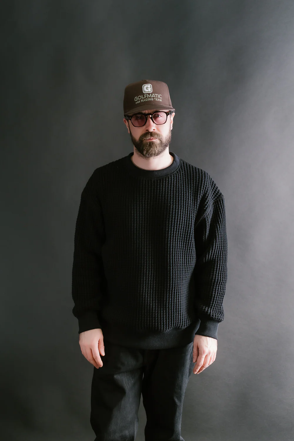 Big Waffle Crew Neck - 07 Black - Image 8