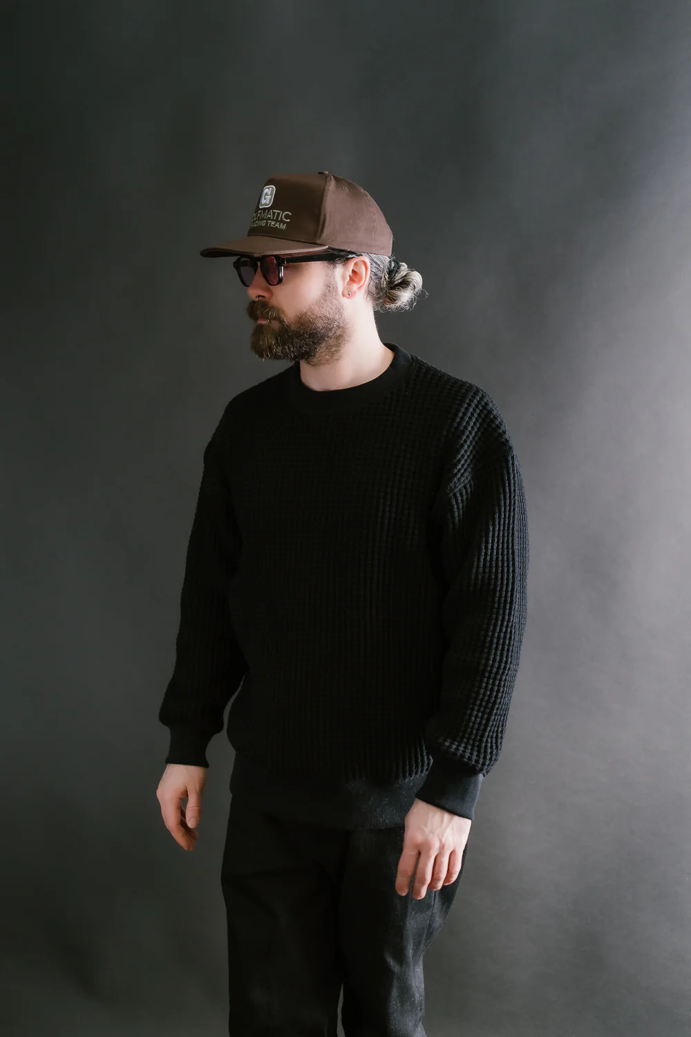 Big Waffle Crew Neck - 07 Black - Image 9