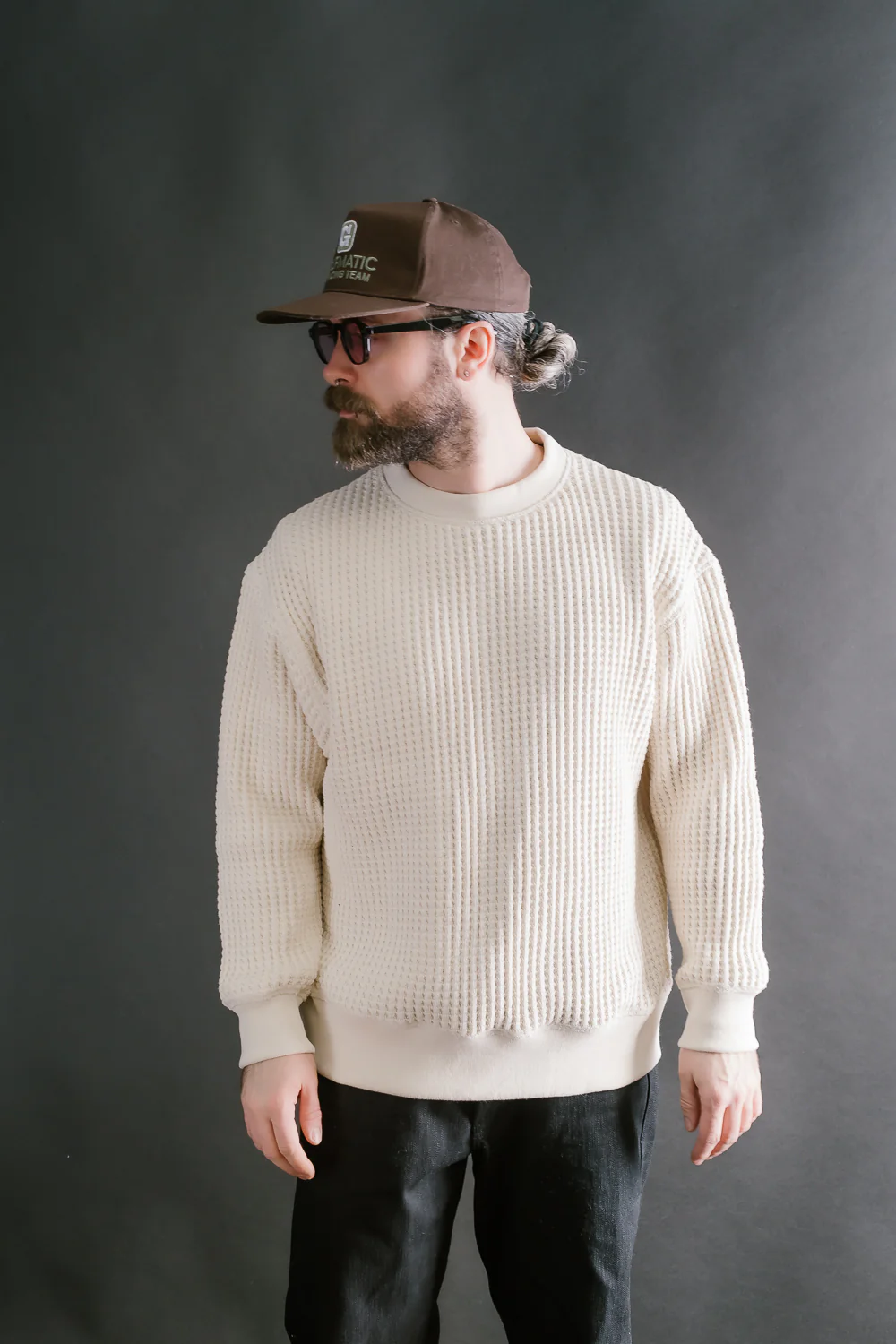 Big Waffle Crew Neck - 14 Ivory - Image 10