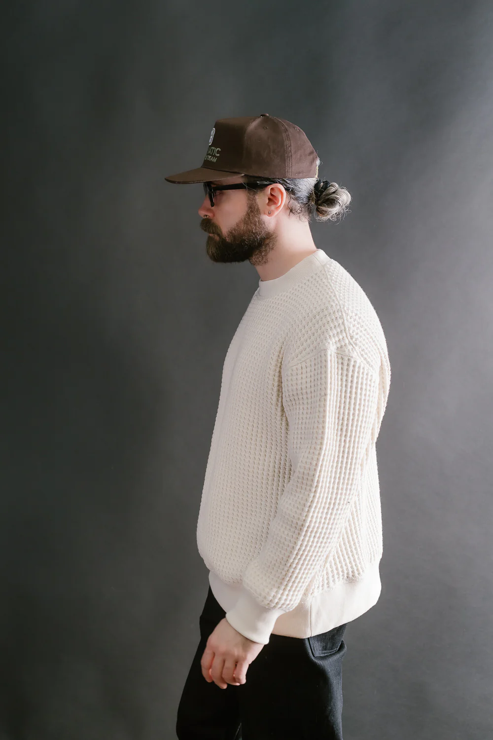 Big Waffle Crew Neck - 14 Ivory - Image 11