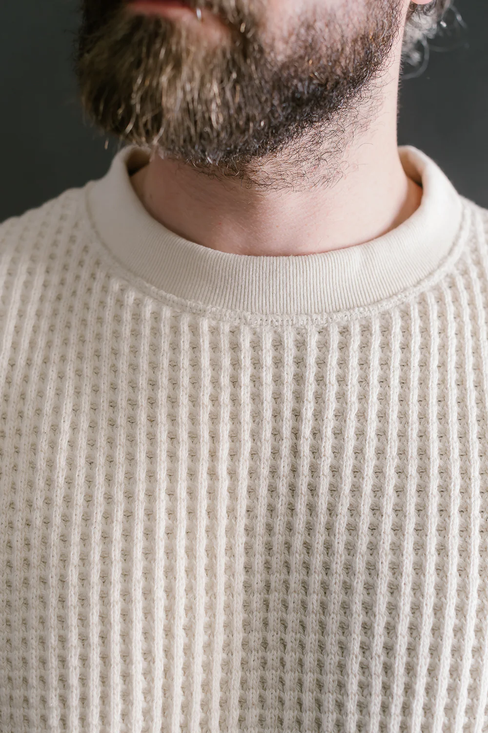 Big Waffle Crew Neck - 14 Ivory - Image 17