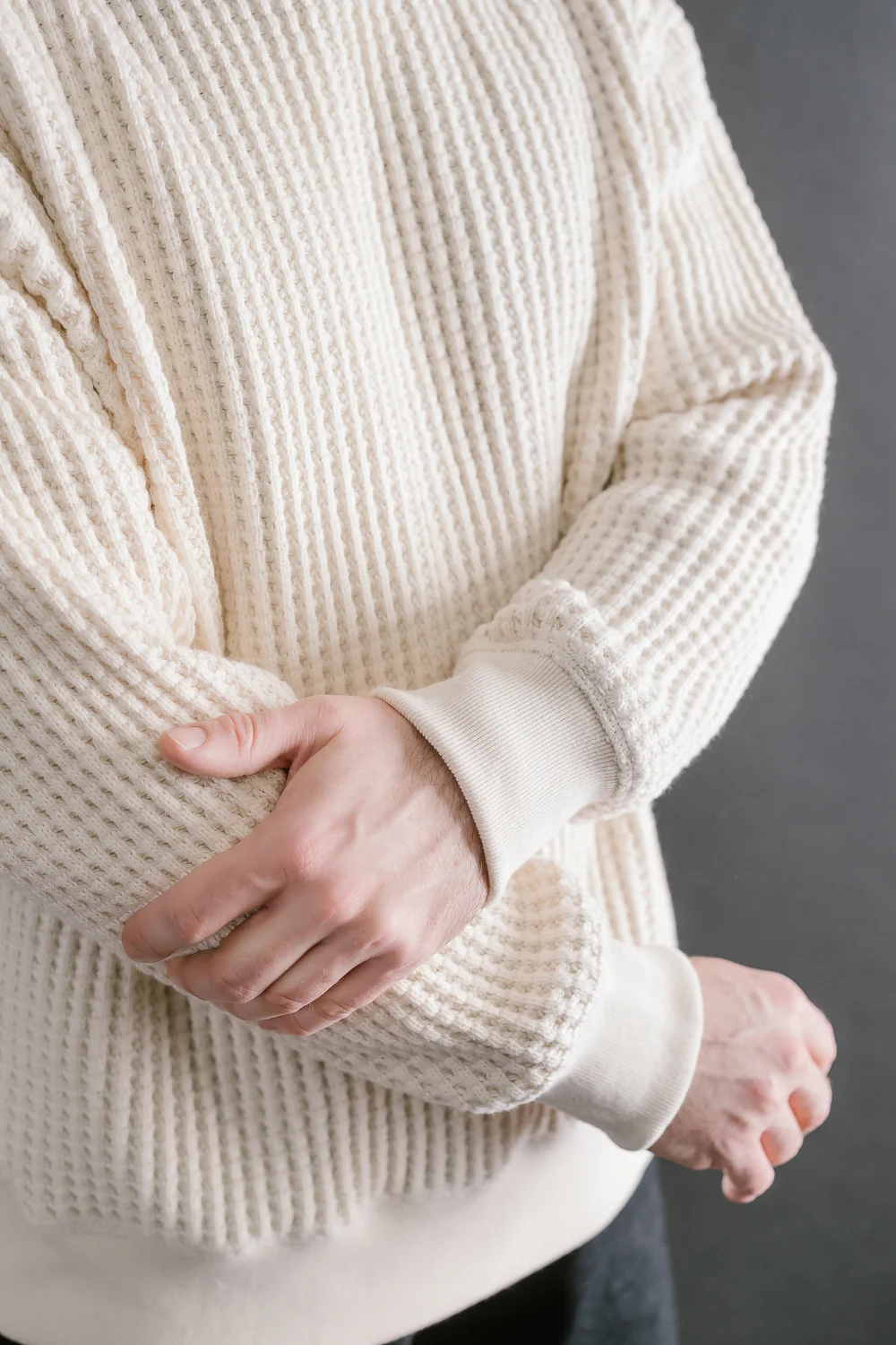 Big Waffle Crew Neck - 14 Ivory - Image 18